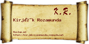 Kirják Rozamunda névjegykártya